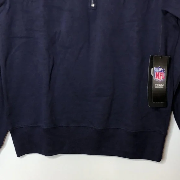 NWT Seattle Seahawks Womens OTS 1/4 zip Fleece Foil Navy NFL Team Apparel LARGE - Picture 6 of 9